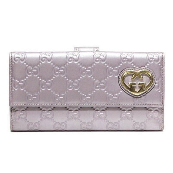 Gucci Shima GG motif Long Purple Wallet Heart Lavender - Picture 1 of 4